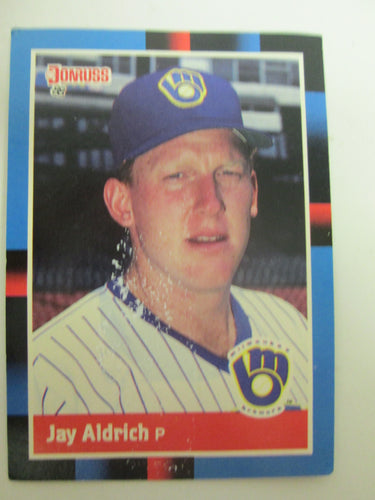 1988 Donruss Milwaukee Brewers Baseball Card #460 Jay Aldrich