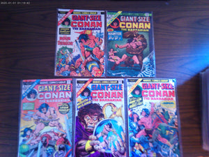 Giant-Size Conan The Barbarian #1 - 5 Complete Set 1974/75