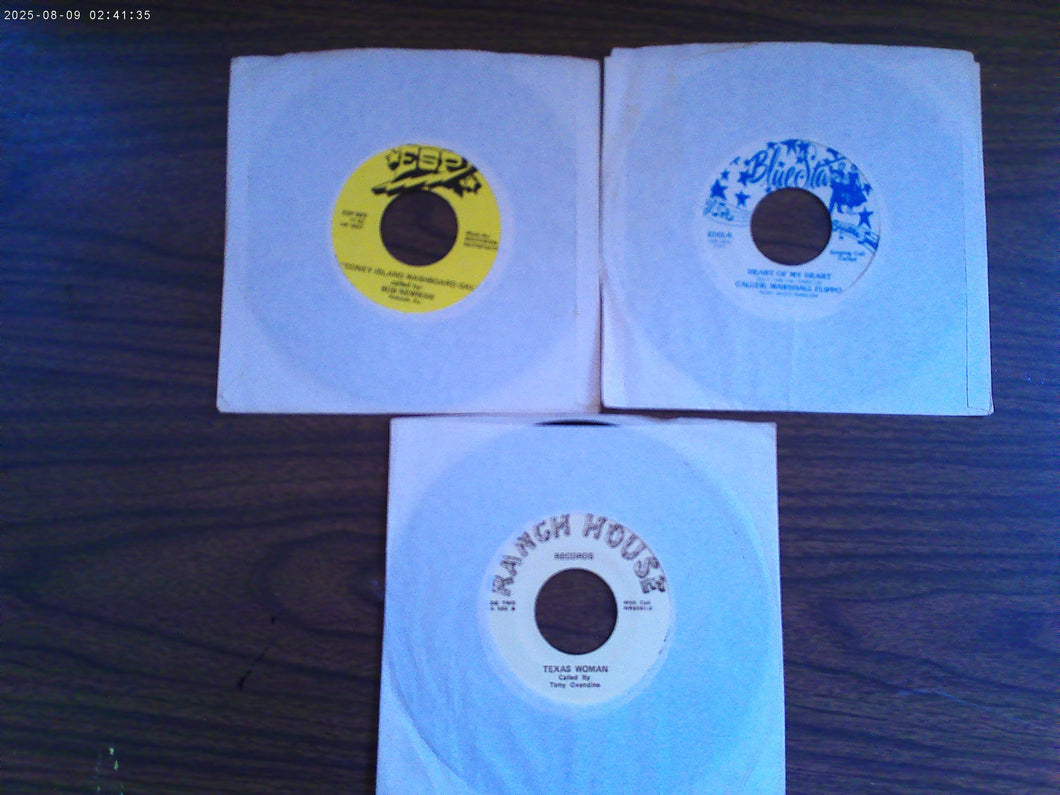 3 Blue Grass 45 RPM records (See List)