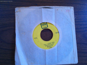 Beatles Love Me Do/P.S. I Love You 45 RPM  Green Letter Tollie Record
