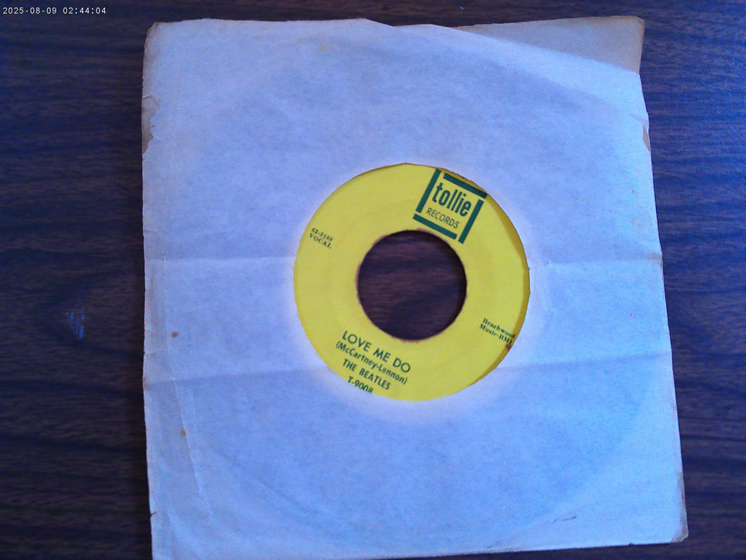 Beatles Love Me Do/P.S. I Love You 45 RPM  Green Letter Tollie Record