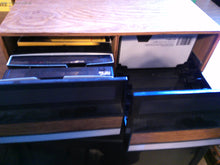 VCR 2 Drawer Wooden Storage Cabinet Holds 22 VCR Tapes