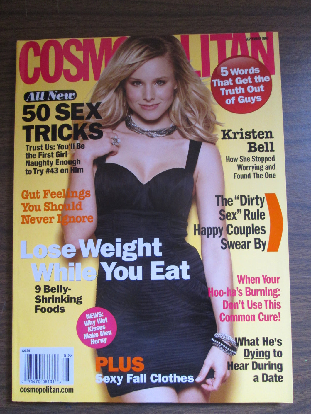 Cosmopolitan Magazine Kristen Bell cover Sep 2009 PB