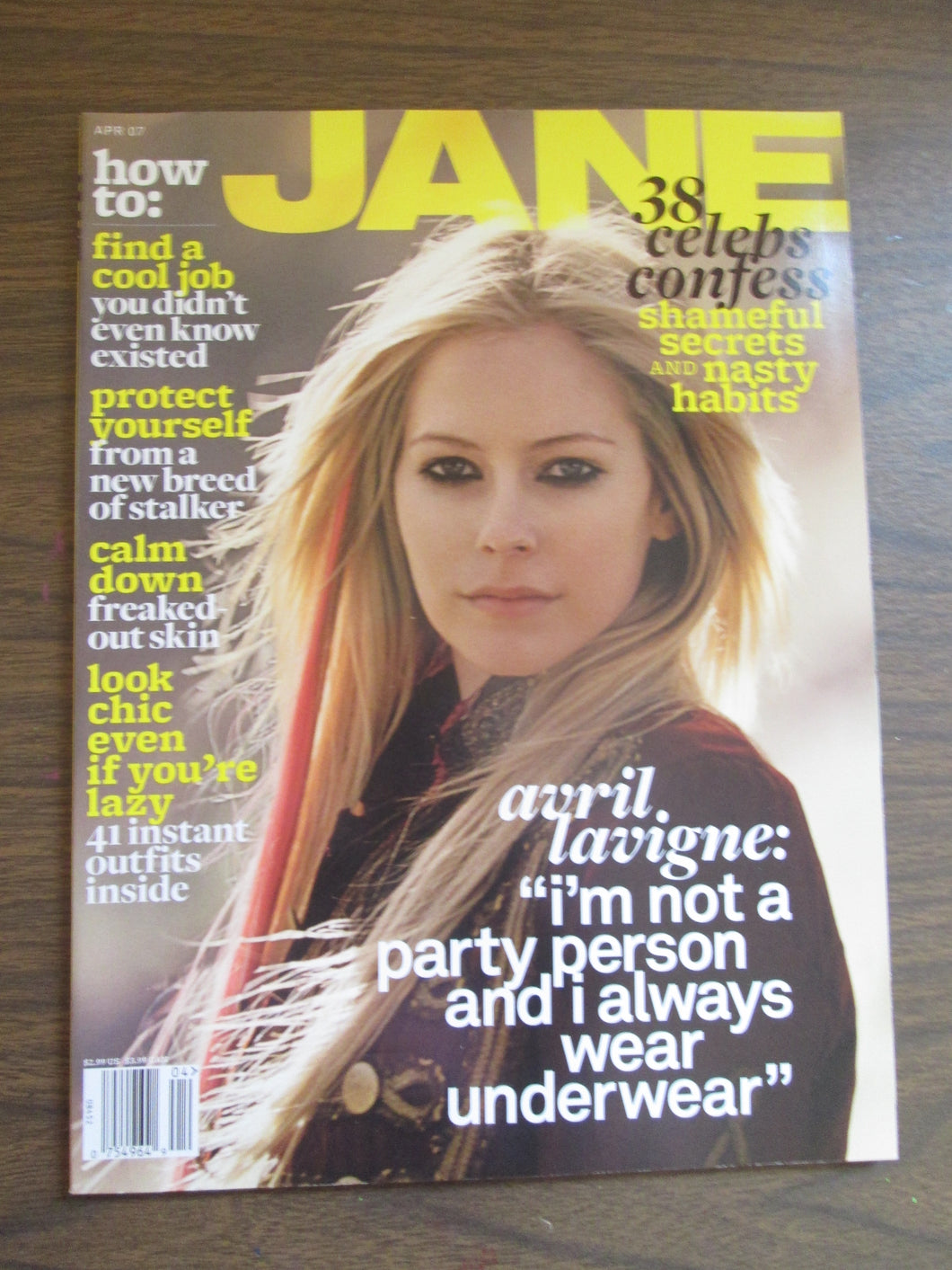 Jane Magazine Avril Lavigne cover Apr 2007 PB