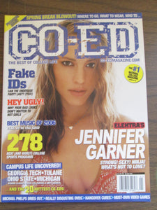 Co-Ed Magazine Jennifer Garner cover Premiere Issue #1  w/ pull out co-ed poster 2005 PB