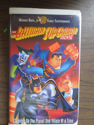 The Batman Superman Movie Cleaning Up the Planet One Villain At A Time w/ Official Comic Batman Mask of the Phantasm VHS 1998