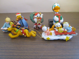 Disney Collection of 6 figures Christmas Ornaments