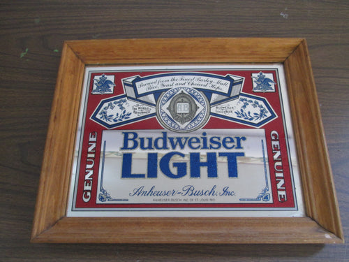 Budwiser Light Anheuser-Busch Framed Mirror 11