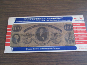 Confederate Currency Set "A" Unique Replicas