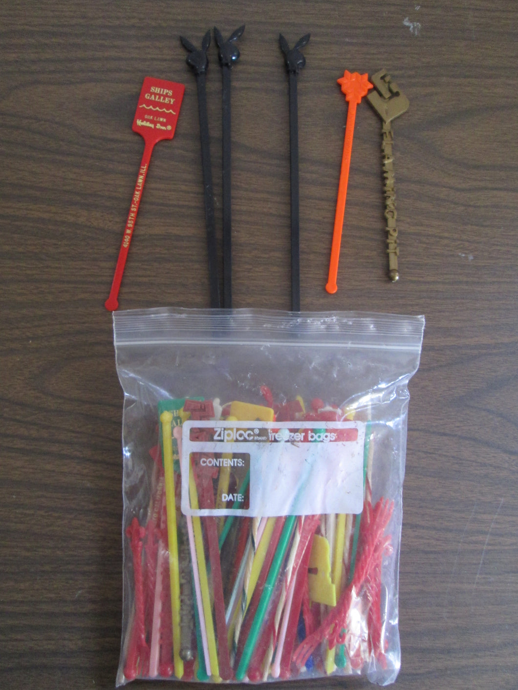 Bag of Vintage Plastic Drink Stirrers