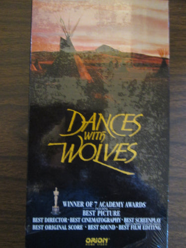 Dances with Wolves starring Kevin Costner VHS 1990