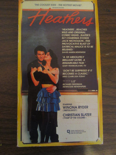 Heathers Movie starring Winona Ryder & Christian Slater VHS 1991