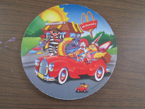 McDonalds Vintage Plastic Plate Beach Convertible 1998