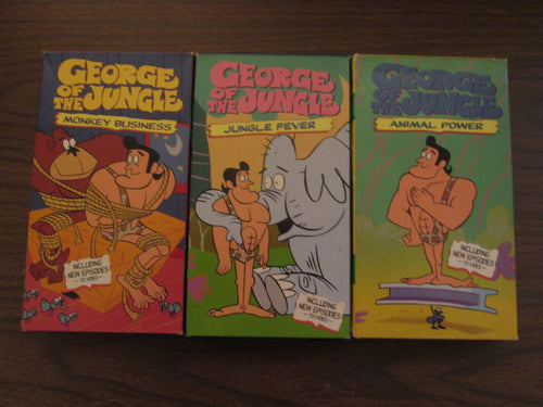 George of the Jungle Set of 3-Monkey Business, Jungle Fever & Animal Power VHS 1997