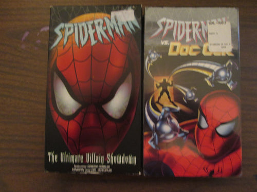 Spider-Man Marvel .Set of 2-Vs. Doc Ock 2002 & Ultimate Villain Showdown 2004 VHS