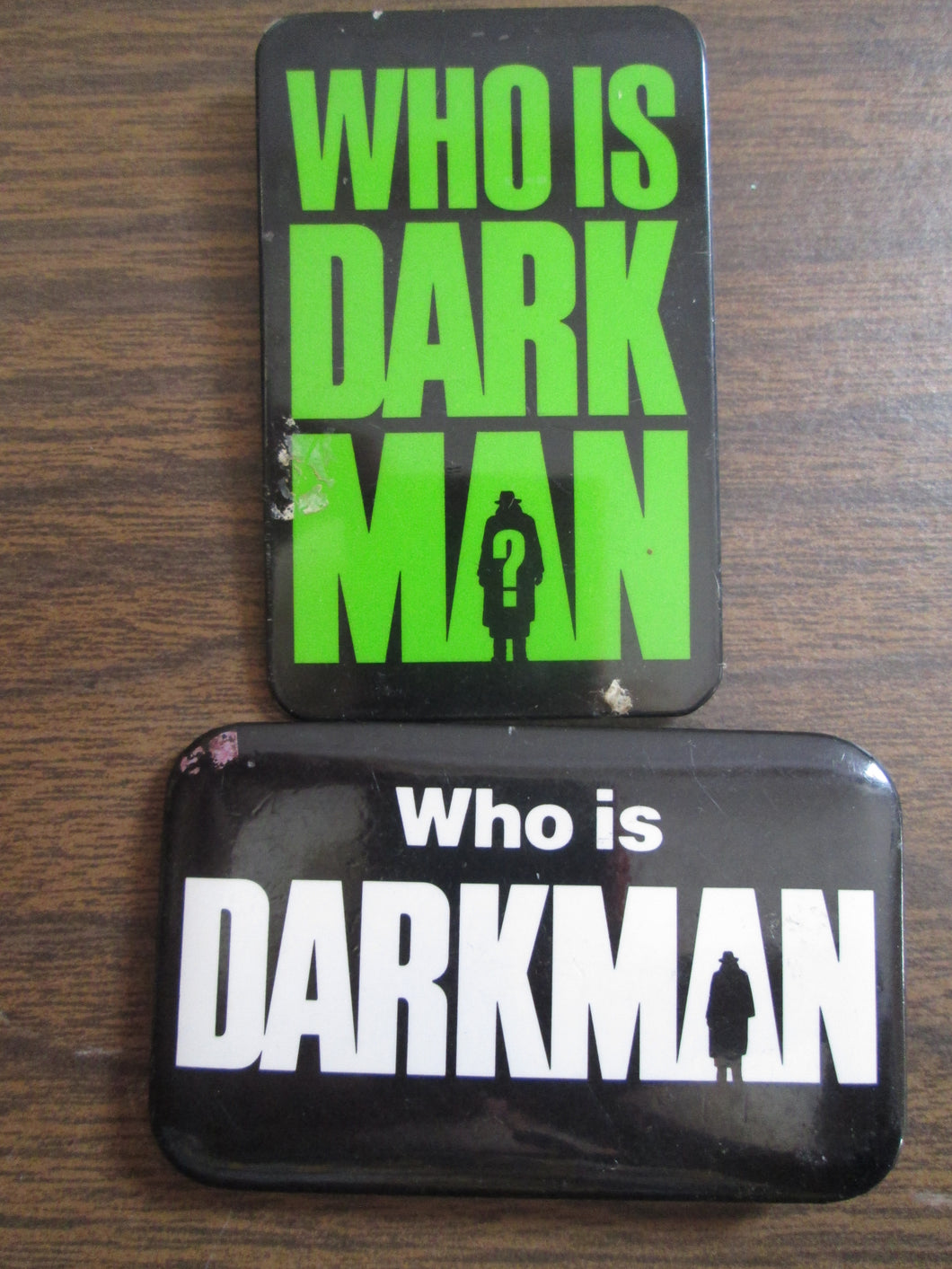 Who Is Darkman Set of 2 Button Pins 1990