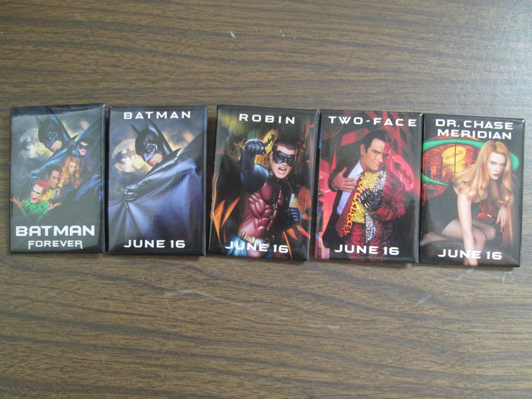 Batman Forever Set of 5 Button Pins Complete Set 1995