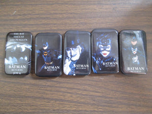 Batman Returns Set of 5 Button Pins Complete Set 1992