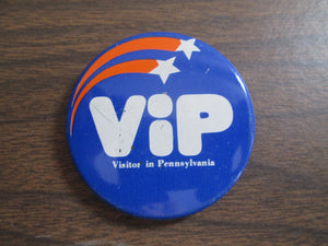 VIP Visitor In Pennsylvania Button Pin