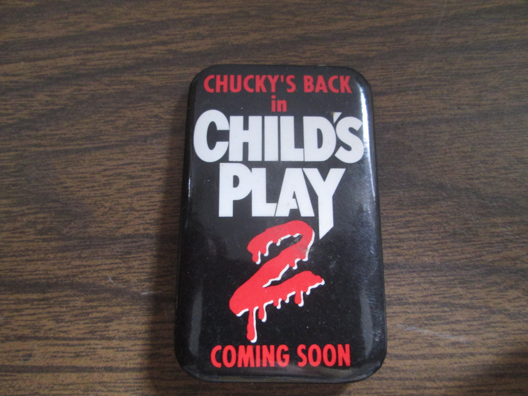 Chucky's Back in Child's Play 2 Button Pin 1992