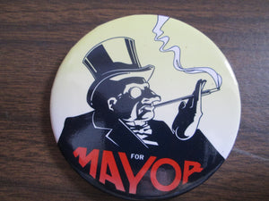 Penguin For Mayor DC Button Pin