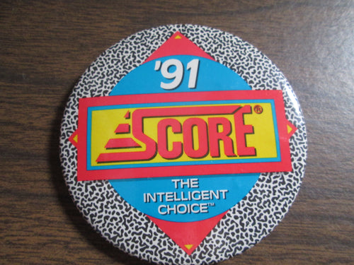 91 Score The Intelligent Choice Button Pin (Baseball Card Advertisement)