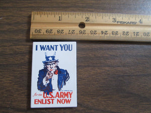 I Want You Uncle Sam for The U.S. Army Enlist Now Magnet 2" x 3"