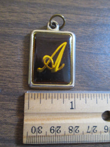 Monogram Cursive A Vintage Metal Pendant