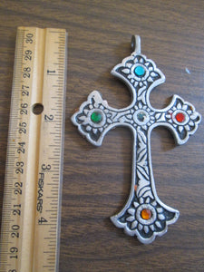 Metal Cross with fake jewels