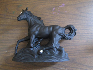 Black Porcelain Horse with Felt Bottom