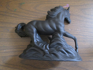 Black Porcelain Horse with Felt Bottom