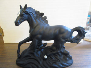 Black Porcelain Horse with Felt Bottom