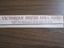 Victorian Dress Doll Card with Punch Out Outfit and Envelope