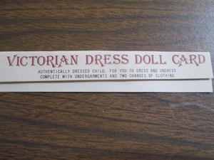 Victorian Dress Doll Card with Punch Out Outfit and Envelope