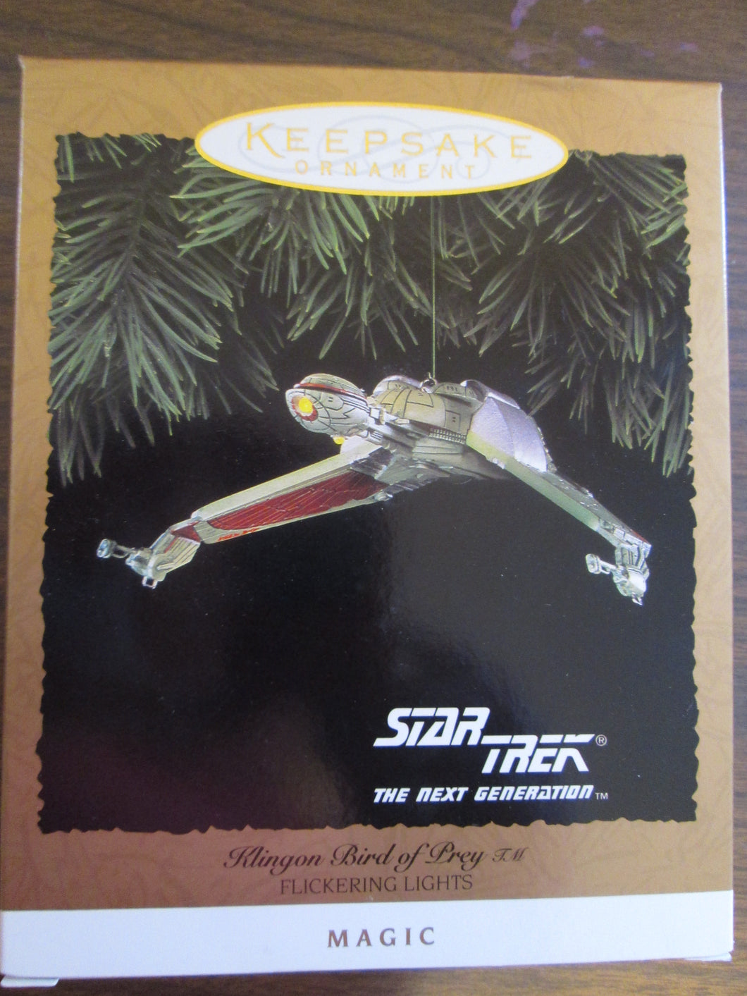 Star Trek The Next Generation Klingon Bird of Prey Flickering Lights Hallmark Ornament 1994