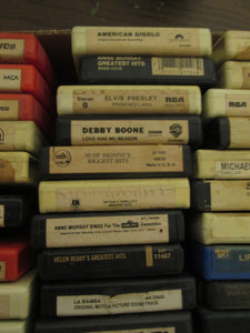 Large Lot of 8 Track Tapes 55 Total, Assorted Sets and Individuals