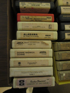 Large Lot of 8 Track Tapes 55 Total, Assorted Sets and Individuals