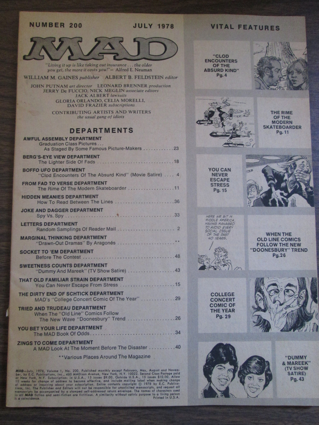Mad Magazine #200 Jul 1978 Coverless PB