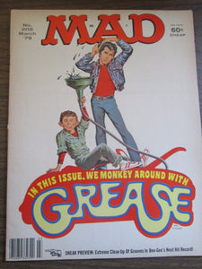Mad Magazine #205 Mar 1979 Grease PB