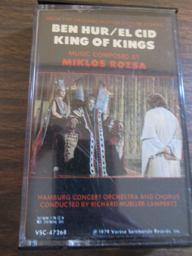 Ben Hur/El Cid King Of Kings Original Motion Picture Scores Cassette Tape 1979