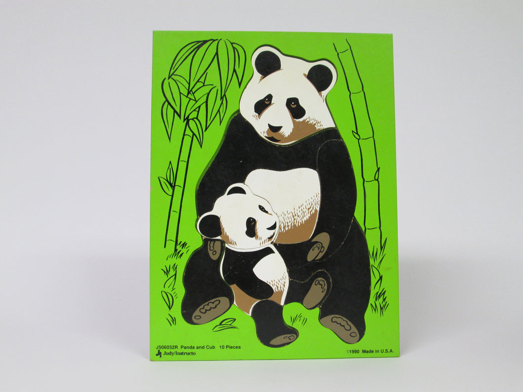 Panda and Cub Child's Puzzle Wooden 10 pieces (Judy/Instructo)(1990)