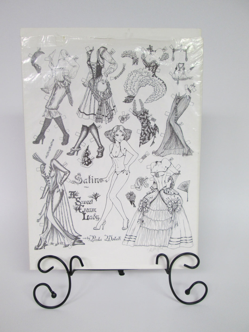 Satin A Sweet Cream Lady Fairytale Paper Doll 2 Sheets rare
