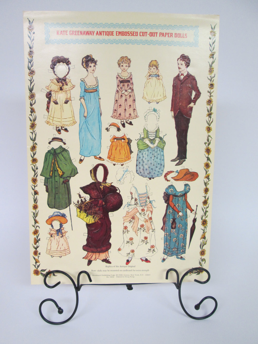 Kate Greenway Antique Embossed Cut-Out Paper Dolls Sheet