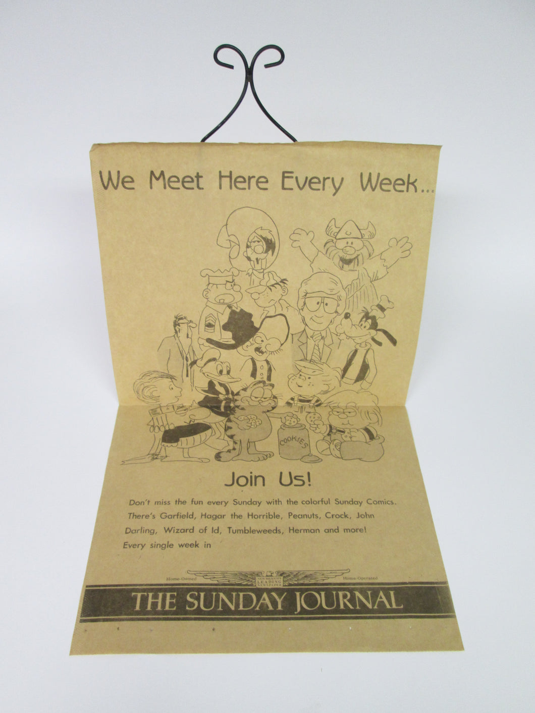 Sunday Comics Advertisement for the Sunday Journal including Garfield Hagar Peanuts etc