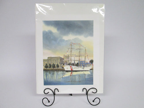 Mary Ellen Golden Coast Guard Ship Watercolor Print (1999)