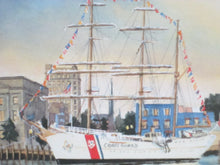 Mary Ellen Golden Coast Guard Ship Watercolor Print (1999)
