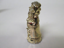 Santa Claus Metal Salt and Pepper Shakers Gold tinted metal (Bombay Company)