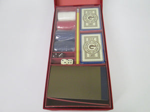 Poker Set NIB 2 Deck Cards Pair of Dice 50 Playing Chips Games Manual (Deluxe Games)