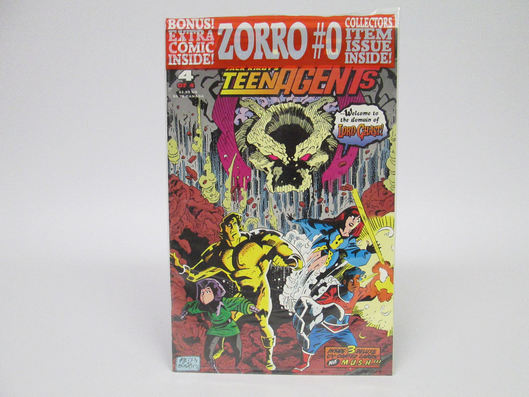 Jack Kirby's TeenAgents #4 with bonus Zorro #0 & 2 Topps Cards Sealed Pack