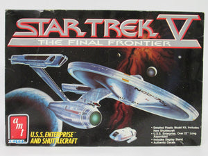 Star Trek V The Final Frontier U.S.S. Enterprise and Shuttlecraft Model Kit Box is torn, but kit is As Is